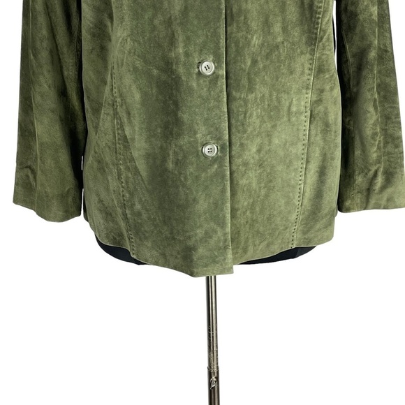PENDLETON GREEN SUEDE LEATHER LIGHTWEIGHT BUTTON DOWN SHIRT JACKET SHACKET - Picture 8 of 13
